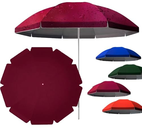 Market Table Umbrella Canopy Cover, Waterproof Round Jardín Parasol Replacement Cloth, 8 Ribs/10 Ribs Anti-UV Umbrella Top for Outdoor Patio Yard(Wine red, 340cm(11ft)-10 Ribs)