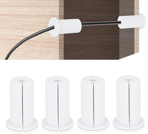 4PCS Ethernet Cable Grommet 1 Inch Rubber Cable Wall Pass Through Grommet Kit for Home and Office Cable Management Durable Flexible Routing Solution for Network Wires and Cables (White)
