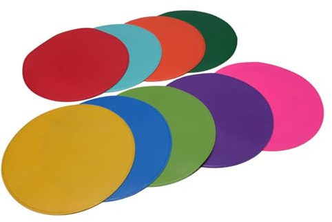 THINCAN Marcadores de puntos redondos suaves y suaves, conos de campo, puntos de suelo, para taladros y entrenamiento, entrenamiento de agilidad de velocidad, 9 unidades