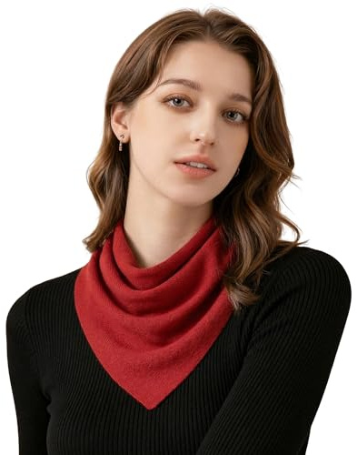 Faletony Women Knitted Triangle Scarfs Winter Warm Wool Neck Scarf Y2k Aesthetic Accessories Streetwear Triangle Shawl Red