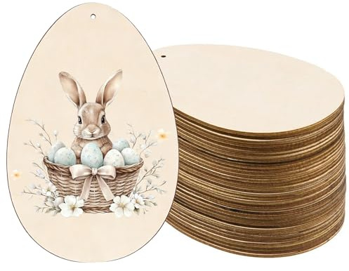 DAHI 20 Pz Grandi Uova di Pasqua da Decorare, Uova di Legno da Dipingere, 17 x 13 cm, Lavoretti per Pasqua, Fai da Te, Decorazioni Pasquali da Appendere (Uova-Grandi)