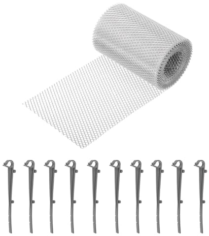 sourcing map Rotolo di rete in alluminio per grondaie, 6,1 x 12,7 cm, protezione per grondaie, protezione per foglie, ramoscelli, detriti