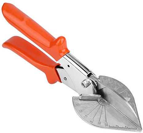 BONKZEBU Forbici Ad Angolo Regolabile Taglierina Affilata per Canaline Multiangolari per Strisce di Gomma, Strisce di Plastica e Altro (Cesoie ad angolo regolabile (manico arancione))