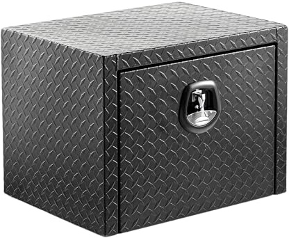 24 inch aluminum underbody truck tool box heavy duty underbed toolbox tool storage organizer chest waterproof diamond thread plate ideal for pickup truck ATV RV trailer