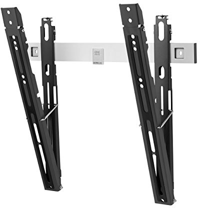 Support Plat Ultra Slim de One For All, inclinable à 15° - Fixation Murale - Écrans de 32 à 65 Pouces - Tous Types de téléviseurs - Noir - WM6421