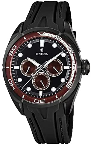 Festina Herren Uhr analog Quarzwerk mit Kautschuk Armband F16610/D