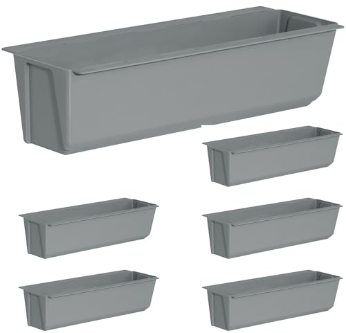 ARTECSIS Paletten Blumenkasten 6er Set Betongrau Pflanzkasten Einsatz Europalette 37cm