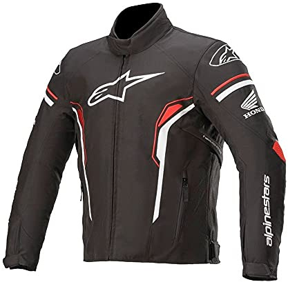 Alpinestars T-SP-1 Wasserdichte Motorrad Textiljacke, schwarz/weiß/rot, XL | Wasserdicht