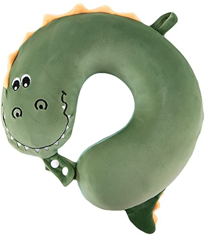 EXQULEG Cartoon Nackenkissen Memory Foam Nackenkissen Stützkissen, Reisekissen Kinder Reisekissen Ideal für Reise Büro und Haus (Krokodil)