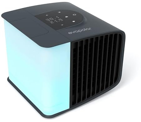 Cooling Fan for Desk and Camping - Portable Air Conditioners - Small Ice Fan for Tent - Mini Swamp Cooler - Evaporative Air Cooler, Evasmart Grey