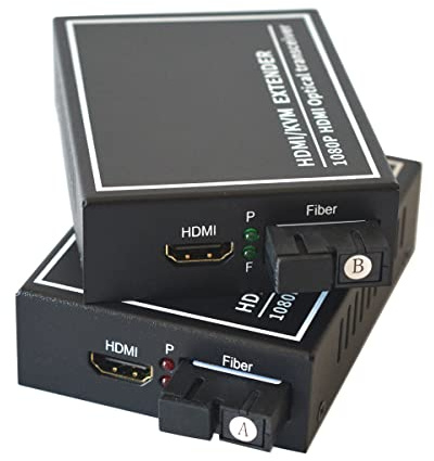 Primeda-telecom Rallonge HDMI via fibre optique, port fibre SC, monomode 20 km et fibre multimode 500 mètres, prise en charge 1920 x 1080p @ 60 Hz. Kit émetteur et récepteur