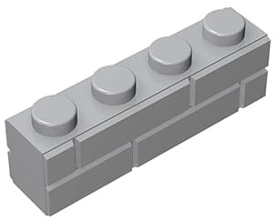 100 Stück Stein 1x4 Noppen Klinkerstein-Optik, 1x4 Steinteil, kompatibel mit Lego, Farbe:Light Gray