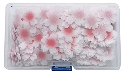 Herbests Tortendeko Essbare Blumen für Torte, 100 Stück Kirschblüten Blumen Cupcake Topper Blumendeko Essbare Tortendeko Bunte Oblatenpapier Dekoration für Partybedarf, Geburtstag, Hochzeit