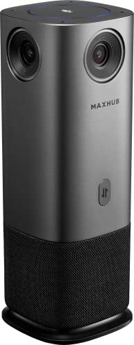 Enther Maxhub - Videocamera intelligente per videoconferenze a 360 gradi, webcam per sala conferenze all-in-one, sistema di videoconferenza con microfono e altoparlante per riunioni, messa a fuoco