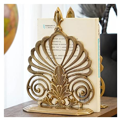 GRFIT Buchstützen Kreative Licht Luxus Buchstützen Einfache Retro Buch Lesen Rack Schreibtisch Desktop Lagerung Messing Buch Stehen Ornamente Hause Dekorationen Book Holder Halter