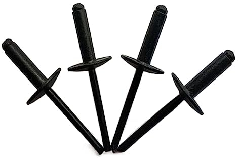 Schwarze Blindnieten, Blindnieten, 20 Stück, Blindnieten aus Aluminium, schwarz, M4,8 x 16 x 16 mm