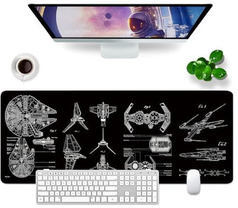 WYDUCVI Black Gaming Mouse Mat Large Desk Mat XL 31.5x11.8x0.12 inch Large Mouse Pad Keyboard Mouse Pad (Design)