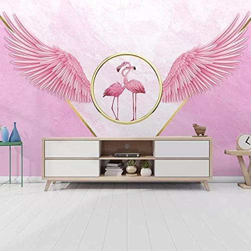 Animal Flamingo Papel Pintado Par De Rosa Y Blanco S Moda Mural Hotel Dormitorio Decoración Del Hoga Decoración Fotomural Dormitorio Sala De Estar Pared Pintado Papel Tapiz No Tejido-430cm×300cm