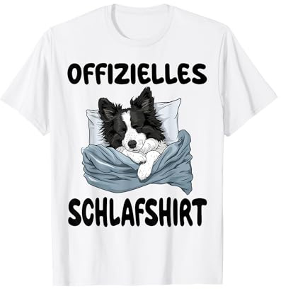 Lustiges Border Collie Hund Offizielles Schlafshirt T-Shirt