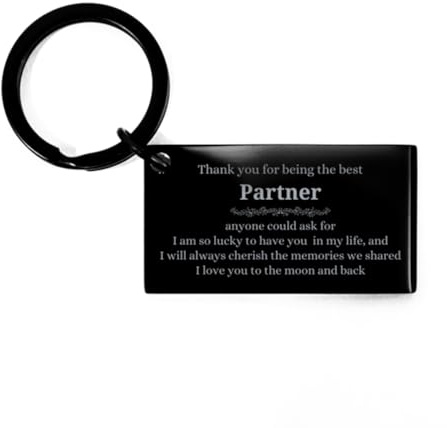 Partner Keychain Thank You for Being the Best - Engraved Love for Partner, Christmas, Birthday, Graduation, Unique Gifts for Partner, Keychain for Partner