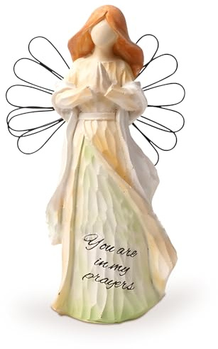 Tuzsocr Engel Figur - Betender Engel, Schutzengel-Statue, Engelstatue hält EIN Herz in der Hand, Liebe Heilender Harzfigur Sammelfigur, für Office Desktop, Moderne Dekoration, Raumdekoration (Stil 1)