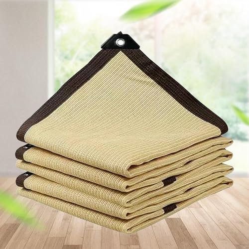 Telo Ombreggiante 3x3 3x4 Gazebo Vela Ombreggiante Impermeabile Tessuto Telo Ombra Vela Parasole Tenda A Vela Protezione UV 95% per Giardino Esterno Terrazza Tetto,beige-6x8m