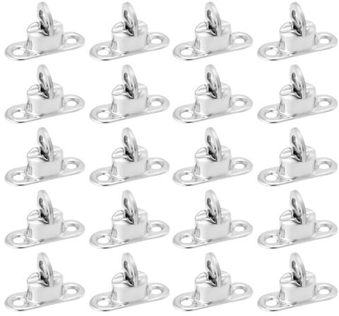 EMSea 20 Piezas 11 Mm 2 Orificios Cierres Giratorios Latón Niquelado Ojales Ovalados 11 Mm X 7 Mm Perno Base Toldo Barco Cierre Giratorio Cubierta Piscina Muebles Jardín Bolsa de Bricolaje