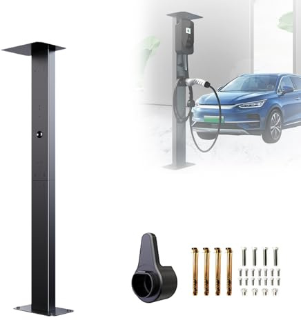 GQMYCDM Socle de Montage pour Station de Recharge Murale, Support de Charge pour Véhicule Electrique Extérieur, Pare-Soleil et Protection Contre la Pluie, Support de Sol pour Station de Charge