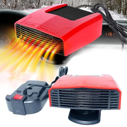 Autoheizung, 2-in-1 tragbare Auto-Heizung, Entnebel, Heizung, Abtauung, 360° drehbar, Dual-USB-Anschlüsse, Adapter für 18-V-Batterie