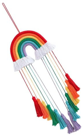 Cabilock Regenbogen Quasten-hängedekor Innen-wandbehang Gewebter Anhänger Dekoration Für Zuhause Kreatives