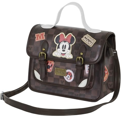 Disney Minnie Maus Journey-Satchel Rucksack-Schultertasche, Braun, 27 x 20 cm