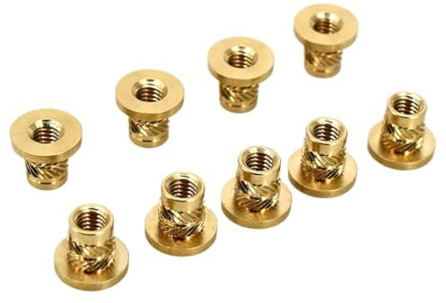 Einschraubmutter M2 M3 M4 M5 M6 M8 Messing Wärme Einsatz Hot Melt Mutter Rändelflansch Kupfer Mutter Gewinde Injektion Einbettung T-typ Mutter for 3d Drucker(M6x11.7xOD8.7 50pcs)