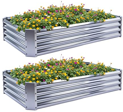 KINI MOX Cama de jardín elevada (Rectangle, 4x3x1 FT)