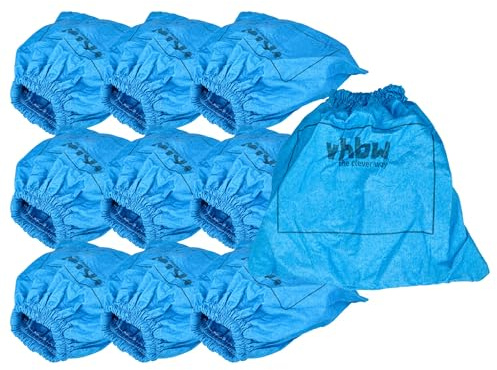 vhbw 10x filtro de tela compatible con Lidl Parkside IAN 69502, 55929 aspiradora, aspirador húmedo/seco - Bolsa tejido, lavable azul
