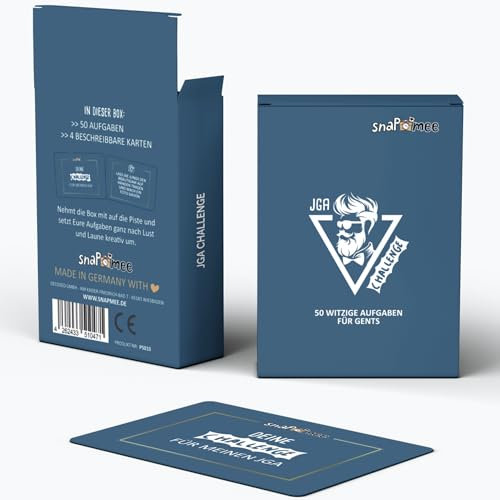 JGA Challenge Gents by snaPmee - Witziges Spiel zum Junggesellenabschied für Männer - 15 Foto-Aufgaben, 10 Sport-Challenges UVM für Team Groom