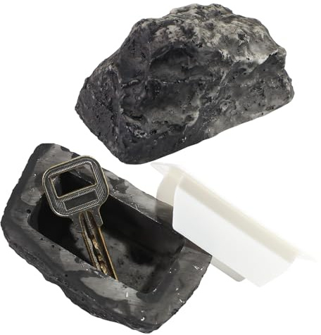 Fake Rock Key Hider, Hide a Spare Key for Outside, Hidden Keys Storage for Outdoor Garden (Style A)