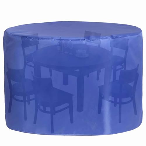Abdeckung für Gartenmöbel-Set, 280 x 150 cm, wasserdicht, rund, Terrassentischabdeckung, 420D, strapazierfähiges Oxford-Gewebe, mit Aufbewahrungstasche, runde Gartenschutzabdeckung