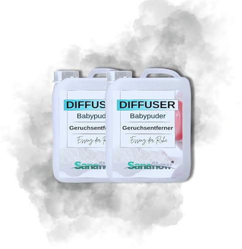 2er Sparset Raumduft Duftwasser Babypuder – je 10 Liter – Großpackung für Elektrische Diffuser – Gewerbe Hotel Büro Praxis – Vorteilspack – Made in Germany