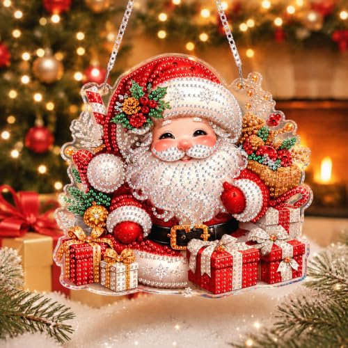 Ruiaqer 5D Diamond Painting Weihnachtsdeko,Weihnachtsdeko Diamond Painting Fensterbilder Beidseitig für Erwachsene Kinder,Bastelset Kreativ Set,Christmas Decorations,Winter Weihnachtsfeier