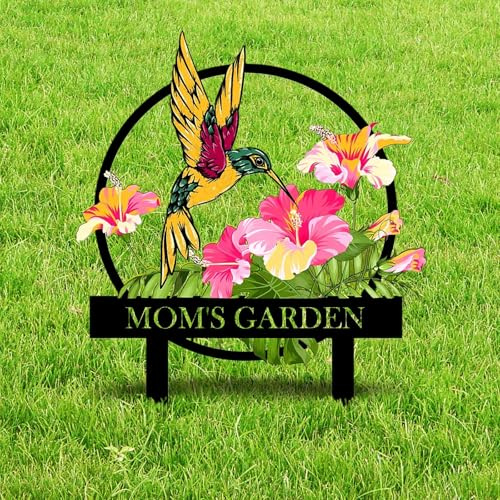 Generisch Personalisierte Gartenstecker mit Text Metall Gartenschilder Spruchschild Gartendeko für Draußen Wetterfest, Individuelle Namensschild Gartenzubehör Metallschild für Garten Terrasse Balkon
