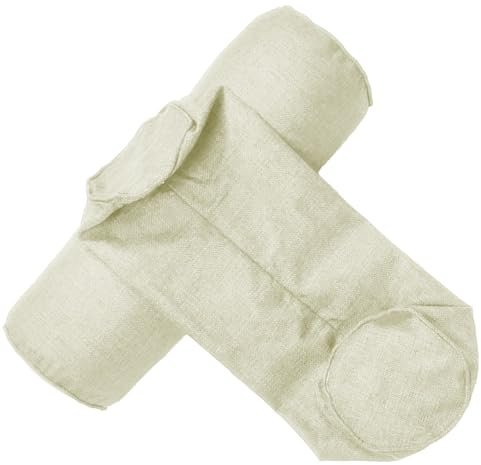 ELYSYSRL 2pcs Nackenrollenbezug Bezug for Nackenrolle Nackenkissenbezug mit Reißverschluss for Kissenrollen aus Memory-Schaum und Nackenkissenrollen(Beige,20x80cm)