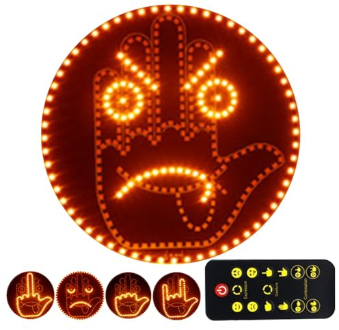 Générique Lumière De Doigt De Voiture Et Signe D'expression,LED Geste De Main Pour Voiture,Lampe De Rappel Auto Pour Communication Routière, Sécurité Nuit, Convient SUV Et Berlines