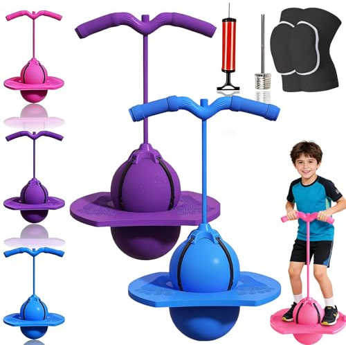 HOPASRISEE 2026 Neu Pogo-Sprungball Für Kinder Und Erwachsene, Pogo Ball Mit Griff, Hüpfspielzeug Outdoor, Hüpfball Erwachsene - Tragfähigkeit 300 Kg, Pogo Ball - Verdickt Und Verschleißfest (2PC-B)