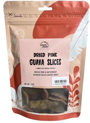 Goyaba Rosa Seca en Rodajas 130 g - Pink Guava - Snack Tropical - Ideal yogures, granola, repostería