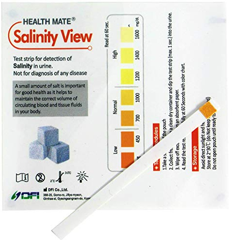 HealthMate Home Salinity Salt Urine Tests 5 Strips - Measure Salt Intake in 60 Seconds