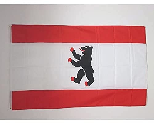 AZ FLAG Bandera Berlín civil 150x90 cm Alemana Poliéster 100D 2 Ojales | Uso interior y exterior Enseña costuras dobles y bordes reforzados con ojales metálicos