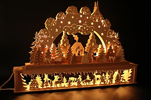 SchwibboLa Original Erzgebirgischer Schwibbogen mit Erhöhung Lichterbogen XXL Verschieden Größen FREIE Auswahl (Motiv9: 72x45cm (BxH))