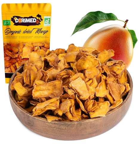 Mangos Deshidratados Sin Azúcar | 1Kg de trozos de mango de origen 100% natural | Crudos | Sin Aditivos y Sin Azufre | Fruta seca Dulce Sin Añadidos | Alta en Fibra | Dorimed