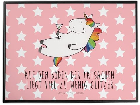 Mr. & Mrs. Panda Schreibunterlage Einhorn Cocktail - Geschenk, schreibauflage, schreibtischunterlagen, Unicorn, Caipirinha, schreibtischunterlage, Schreibtisch Unterlagen, Cuba Libre, Spruch, Party