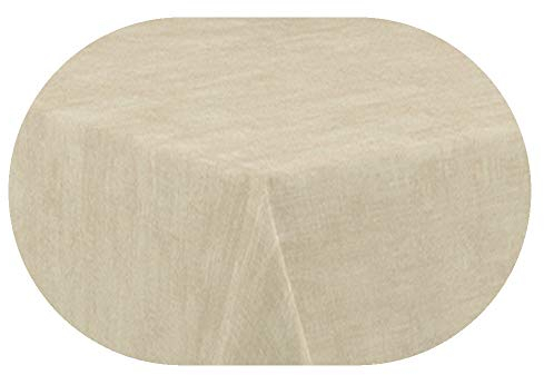 Gartentischdecke Tischdecke Sabrina Oval Creme Beige 135 x 200 cm mit Lotus Effekt Größe & Farbe wählbar